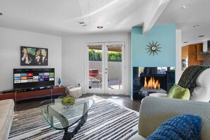 TV, fireplace, offices