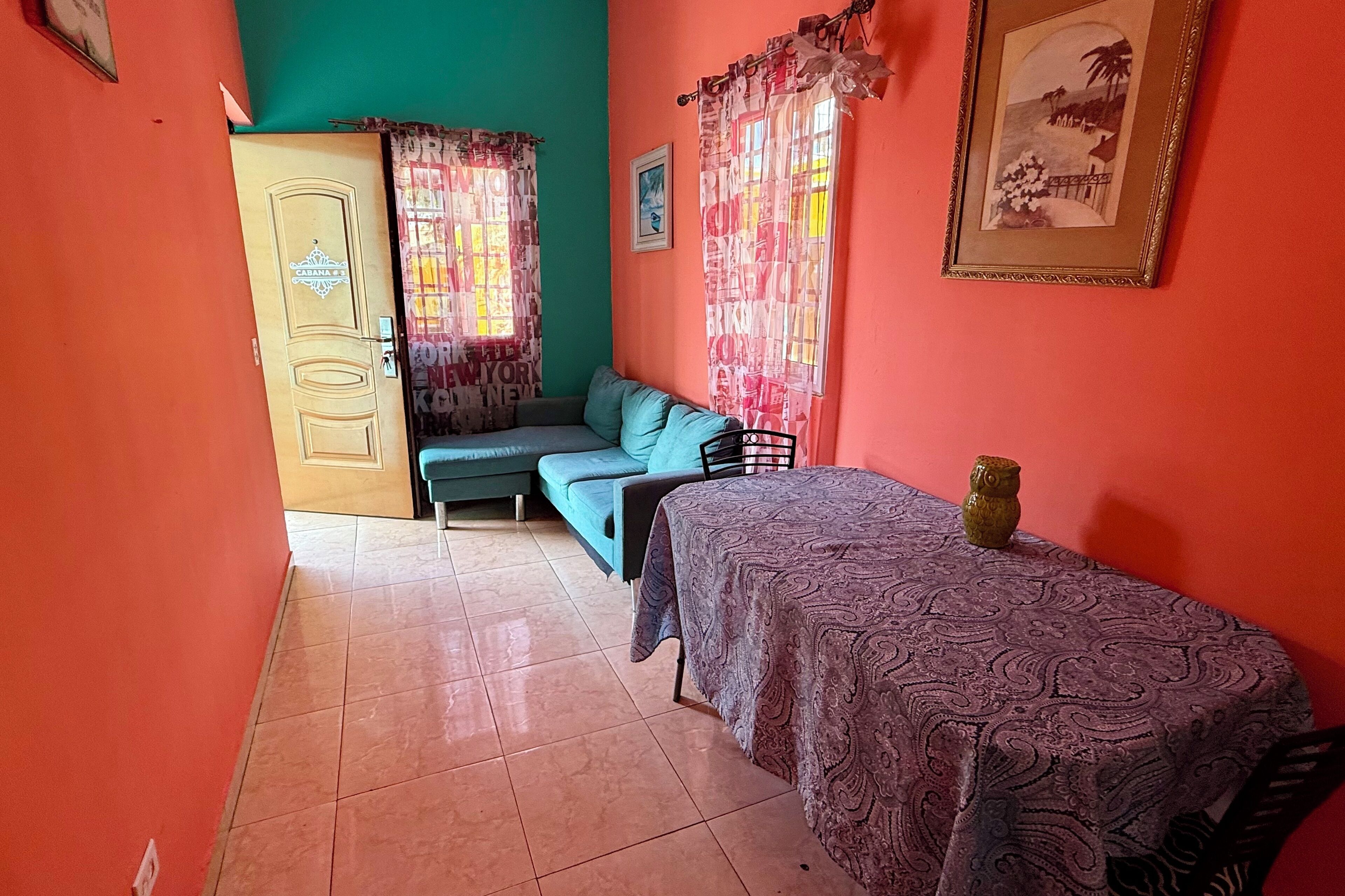 Cabin 3, 2bed/1 bath (No hot water) Poolside with full kitchen | Living area