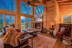TV, fireplace - Luxury Smoky Mountain Retreat | Views + Hot Tub (Sevier County)