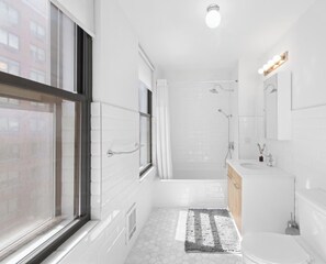Douche, sèche-cheveux