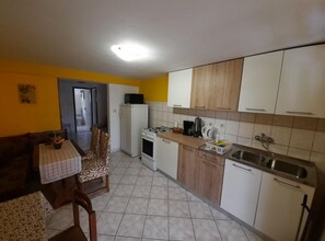 Fridge, microwave, oven, stovetop - One Bedroom Apartment With Terrace (A1) (Kampor)