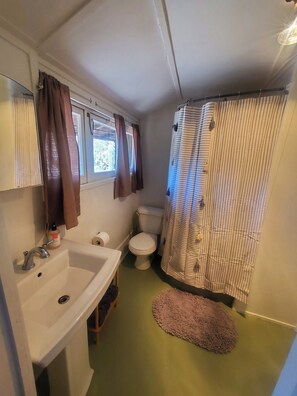 Sèche-cheveux, serviettes fournies, savon, papier toilette