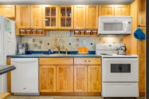 Fridge, microwave, oven, stovetop - Coastal Wells Beach Condo | Walk to the Ocean | Family-Friendly (Wells)