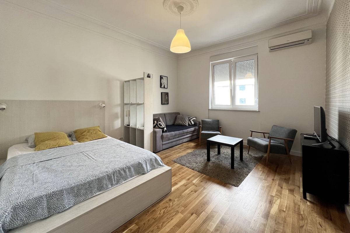 Standard Apartment | Blackout drapes, iron/ironing board, free WiFi