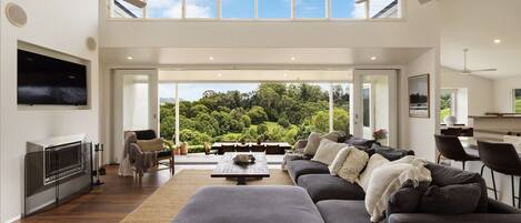 TV, fireplace, stereo