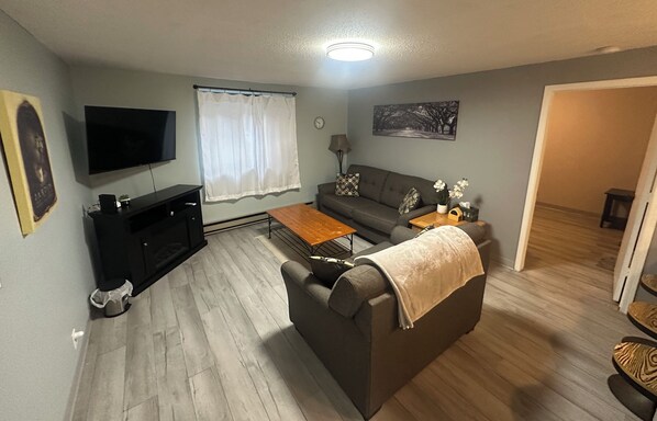 Living area - Homestake Haven, a Cozy 2-bedroom Black Hills condo in delightful Lead, SD. (Lead)