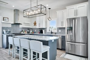 Coffee/tea maker, fridge, microwave, oven - Walkable Topsail Retreat w/ Hot Tub & Views! (North Topsail Beach)