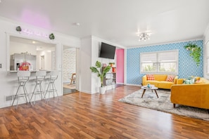 TV, stereo, offices - Indy's Palm Pad | Deck • Retro Tiki Bar • Parking (Indianapolis)