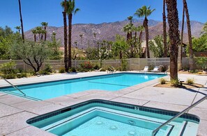 Outdoor pool, a heated pool - 3-bedroom condo in Old Las Palmas, Palm Springs. Pool and Hot Tub! (Palm Springs)