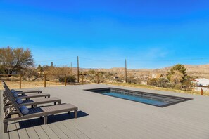 Terrace/patio - Pool, Fire Pit & Views! Joshua Tree Desert Retreat (Joshua Tree)
