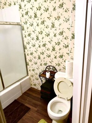 Haartrockner, Handtücher, Seife, Toilettenpapier