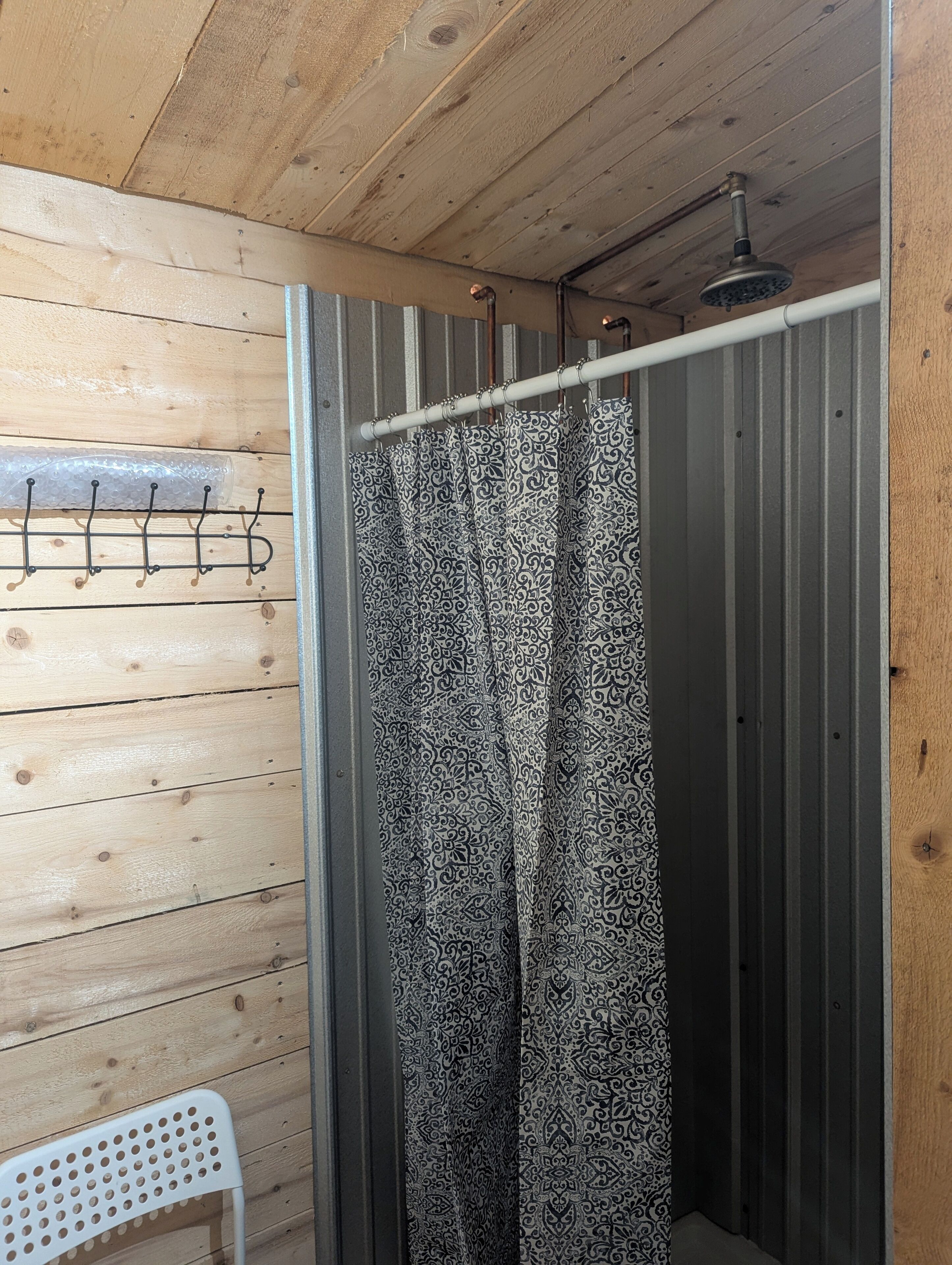 Shower, soap, toilet paper