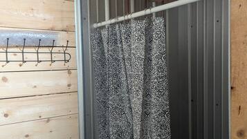 Shower, soap, toilet paper