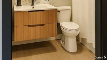 Ducha, secador de pelo, toallas y jabón