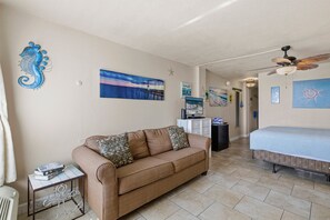 1 bedroom, iron/ironing board, free WiFi, bed sheets - Oceanfront Studio w/ Balcony, Shared Pool & Steps to Beach (Daytona Beach)