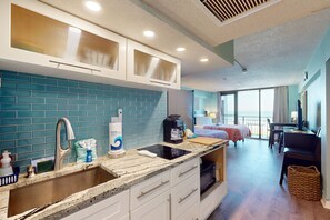 1 bedroom, iron/ironing board, free WiFi, bed sheets - Oceanview Condo with Balcony, Pool, Game Room & Beach Access (Daytona Beach Shores)