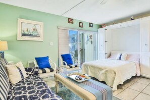 1 bedroom, iron/ironing board, free WiFi, bed sheets - Relaxing Studio w/ Ocean Peek Views, Pool & Balcony Near the Beach (New Smyrna Beach)