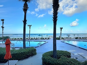 Pool - Relaxing Oceanfront Escape with Pools & Private Balcony Views (New Smyrna Beach)