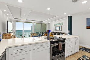 Fridge, microwave, oven, stovetop - Relaxing Oceanfront Escape with Pools & Private Balcony Views (New Smyrna Beach)