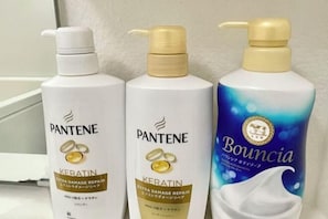 Kelengkapan dandanan diri percuma, pengering rambut, selipar 
