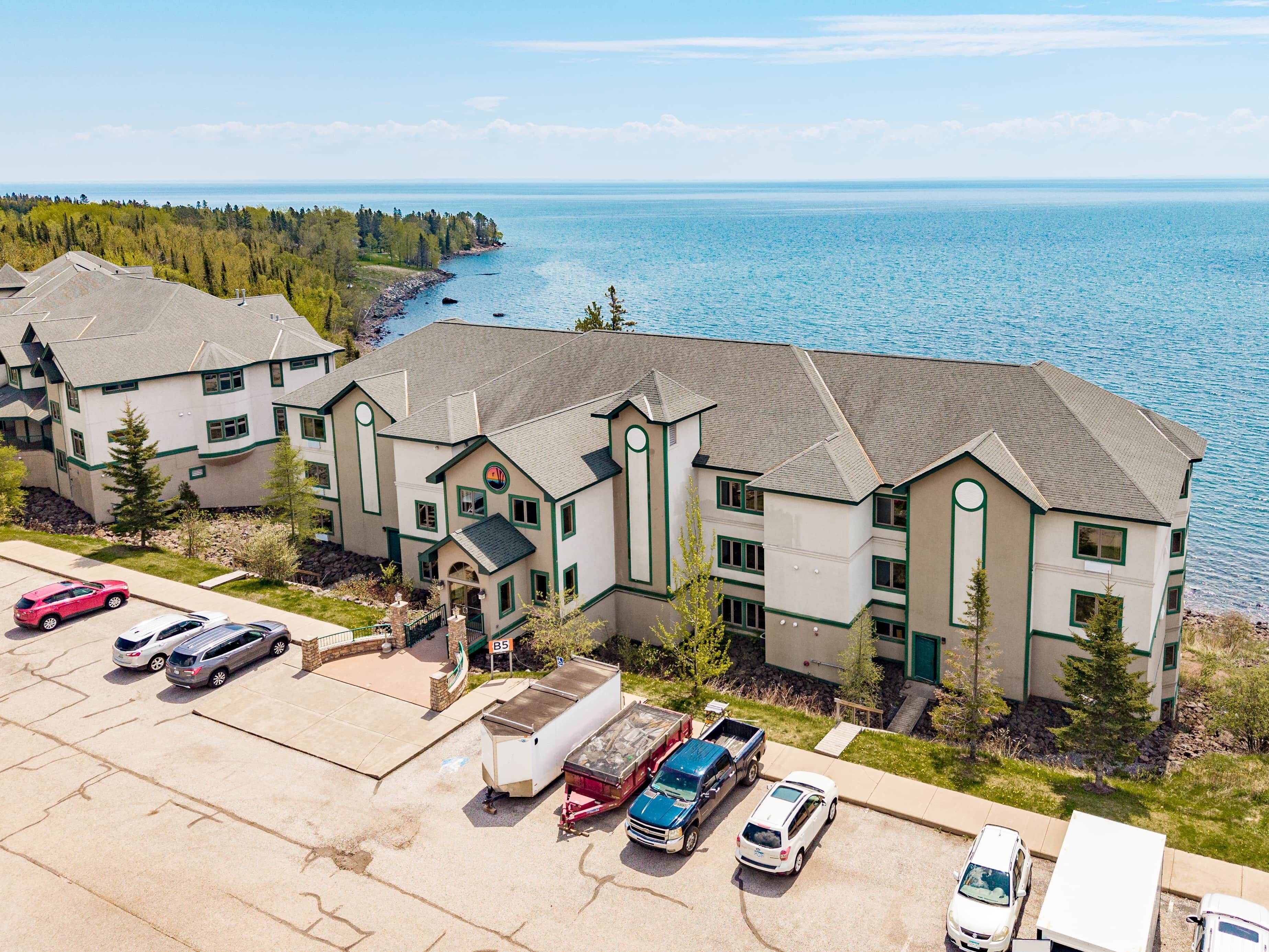 Bird’s-eye view of the property