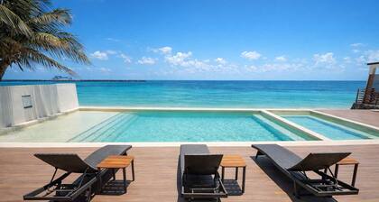 Beachfront 3BR Puerto Morelos - Rooftop Pool