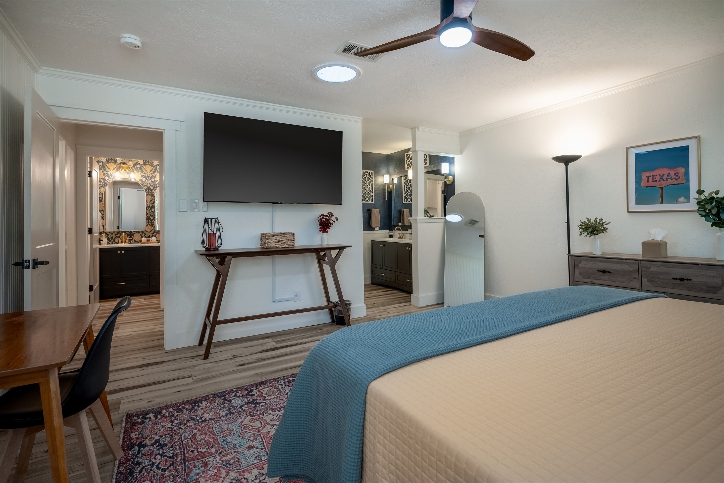 Desk, iron/ironing board, travel crib, free WiFi