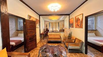 Family Villa, Balcony, Garden View | Blackout curtains, iron/ironing board, free WiFi