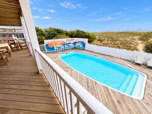 View from mid level back deck - Ocean front oasis full remodel hot tub heated pool Wild horses 8 bed 8 bath (Corolla)
