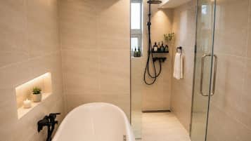 Secadora de cabello, toallas, jabón, shampoo