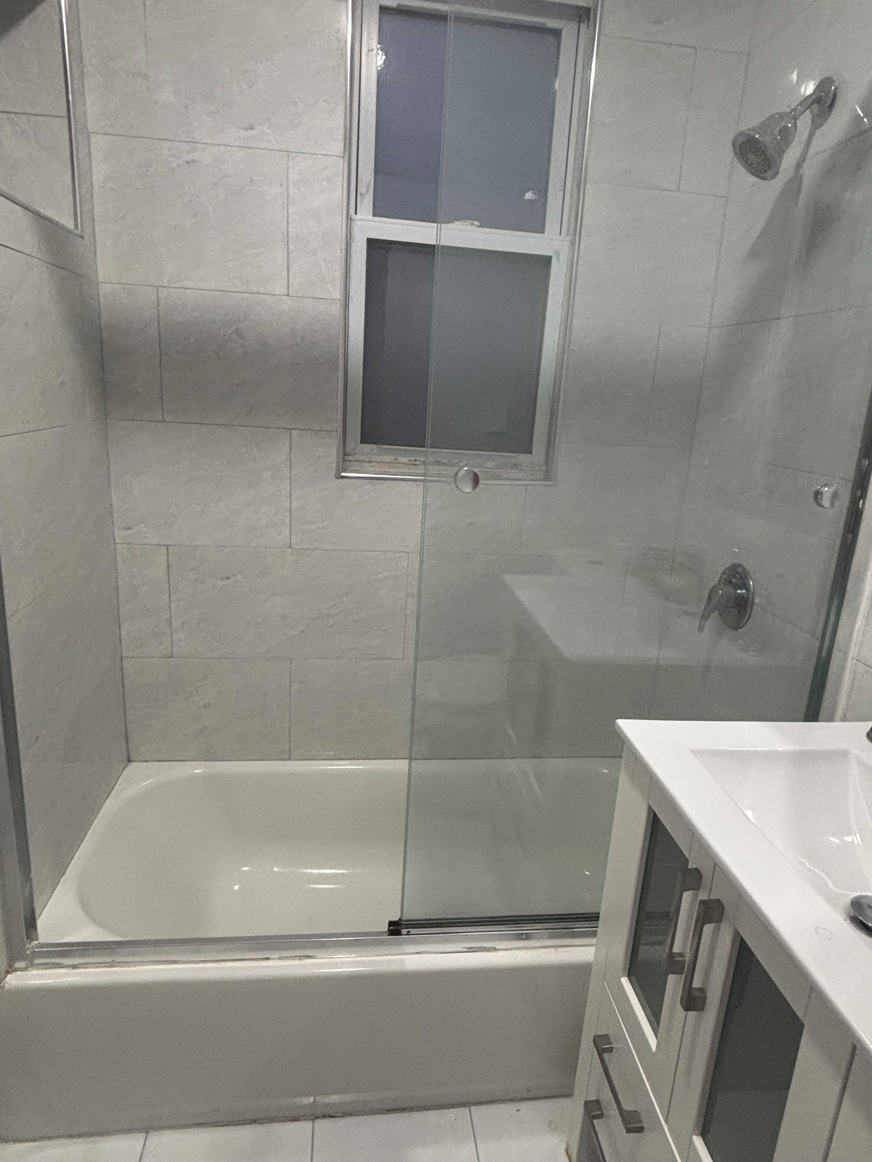 Shower, towels, soap, shampoo