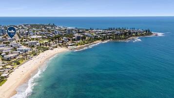 On the beach, beach towels