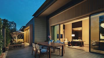 Maison mitoyenne Deluxe, 1 chambre, animaux de compagnie acceptés, vue cour intérieure | Articles gratuits dans le mini-bar, coffres-forts dans les chambres