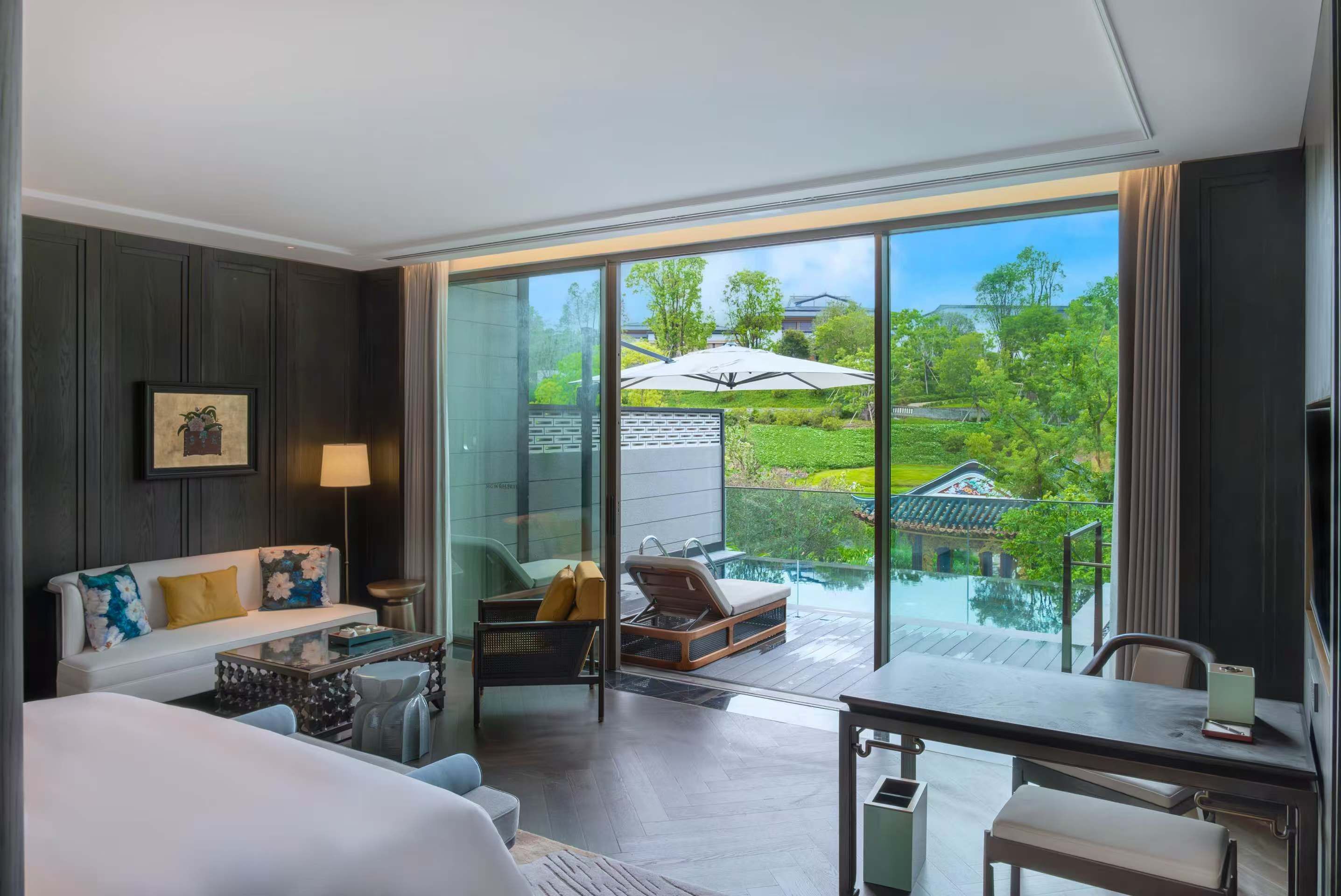 Luxury Villa, 1 King Bed, Private Pool, Partial Lake View | In-room safe, desk, laptop workspace, blackout drapes