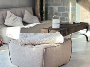 TV, fireplace - Romantic cottage with spa close to Durbuy (Durbuy)