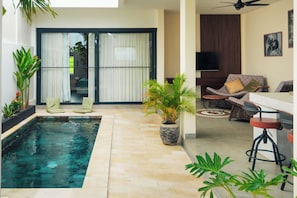 Villa, 2 Bedrooms, Private Pool | Living area | 43-inch Smart TV with cable channels - Senyum Villa (Canggu)