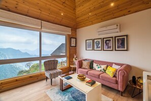 Chalet, Balcony, Mountain View | Living area | 43-inch LED TV with digital channels - Soul Storries (Mussoorie)