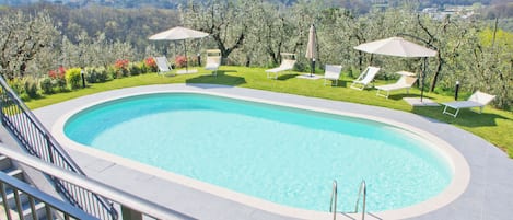 Family Apartment, Multiple Bedrooms, 2 Bathrooms (Great Panoramic View Pino Pool&Relax) | Pool | Seasonal outdoor pool