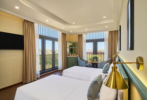 Deluxe Double or Twin Room, Balcony | Blackout drapes, soundproofing, iron/ironing board, free WiFi