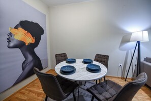 Dining - Elegant One-Bedroom Suite • New Building • Prime Location (Skopje)