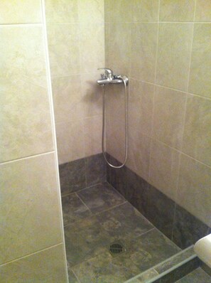 Een douche, een haardroger, handdoeken