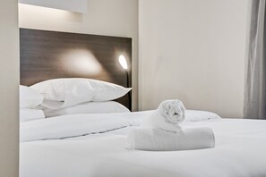 Skrivbord, strykjärn/strykbräda, resesäng och internet