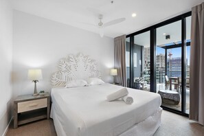 2 bedrooms, iron/ironing board, travel cot, Internet - Luxe Beachfront 2-Bed With Gym, Pool & Views (Burleigh Heads)