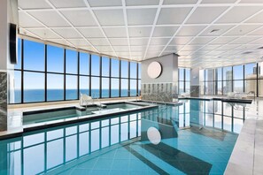 Indoor pool - Luxe Oceanfront 1-Bed High Rise with Pool & Gym (Surfers Paradise)