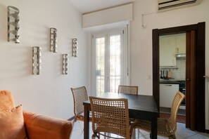Dining - A comfortable and bright 57 square meters apartment, perfect for four people, located on the first floor of a building with an elevator (NOT accessible to disabled guests).The property is located halfway between Lambrate and Udine, a quiet area in northe (Milan)
