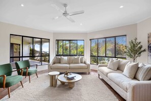 Smart TV, offices - Beachside 4-Bed Retreat with Study Nook & Views (Coolum Beach)