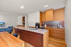 Fridge, microwave, oven, stovetop - Family Home in Mayfield with Stylish Interior (Mayfield)