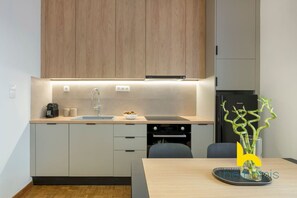 Coffee/tea maker, fridge, microwave, oven - Stylish 2BR Retreat | Walk to Metro & Museums (Athens)
