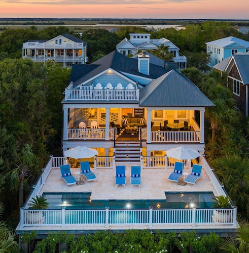 IOP Home with Beach Access, Rooftop Sunset Patio, Private Pool & Spacious Decks