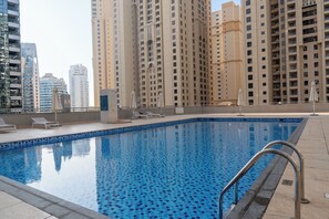 Pool - Spacious Marina View 2BHK in a Prime location next to Tram Station & Beach (Dubai)
